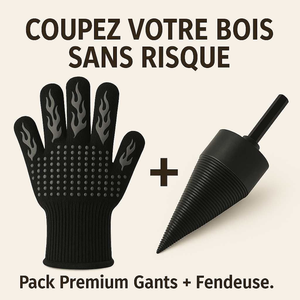 Pack Firewood Drill Bit + Gants de Protection