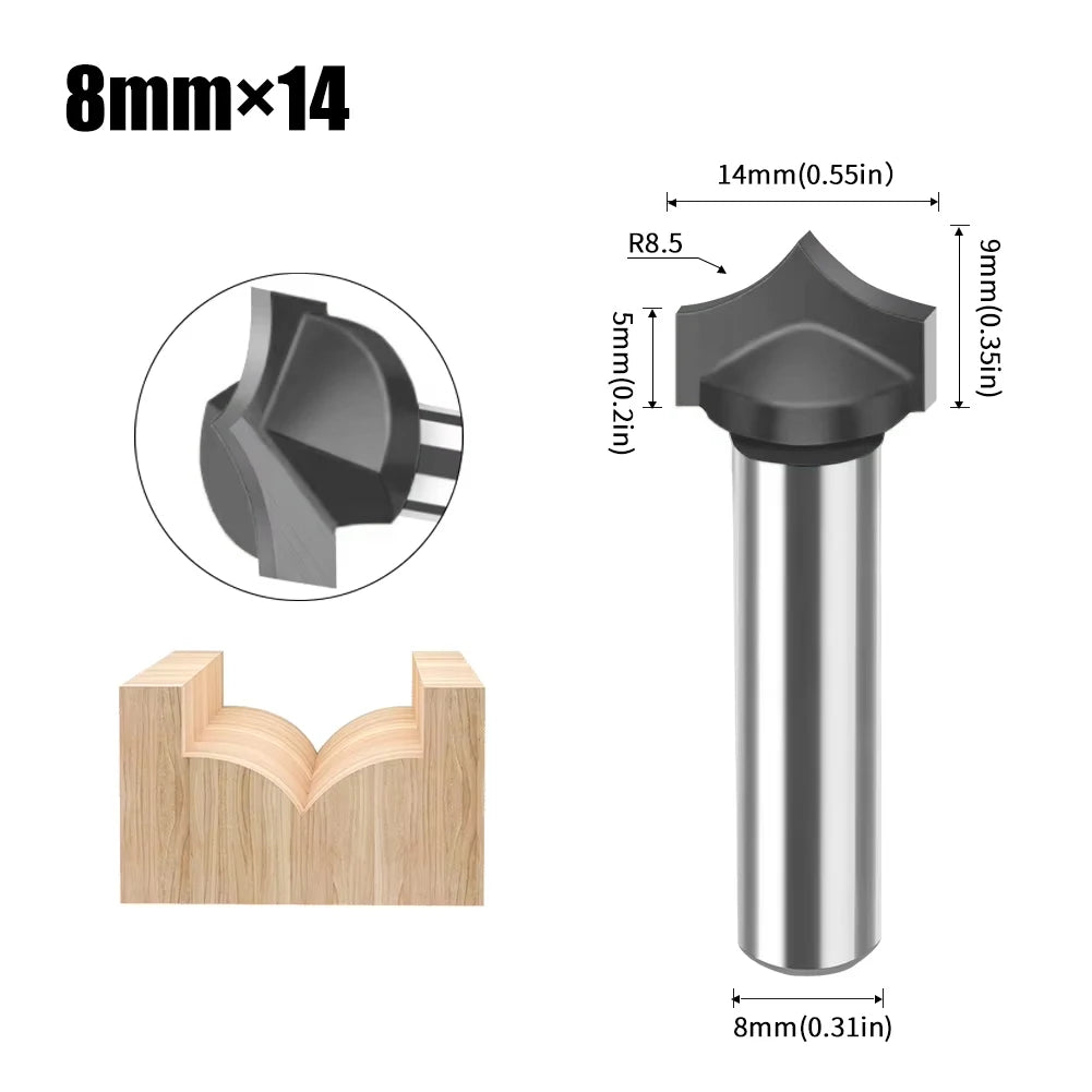Set Fraises Gravure CNC 8 mm (1–4 pcs)