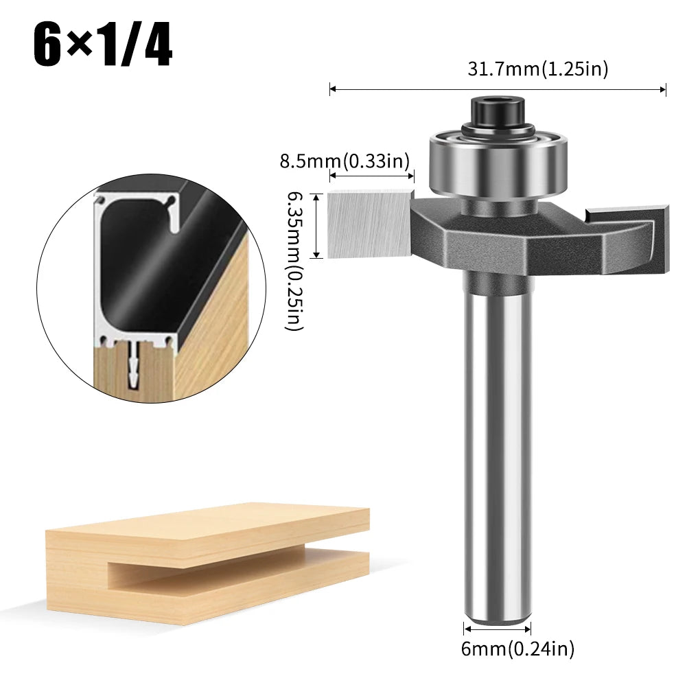Fraise Rainure en T – Queue 6 mm / 12 mm