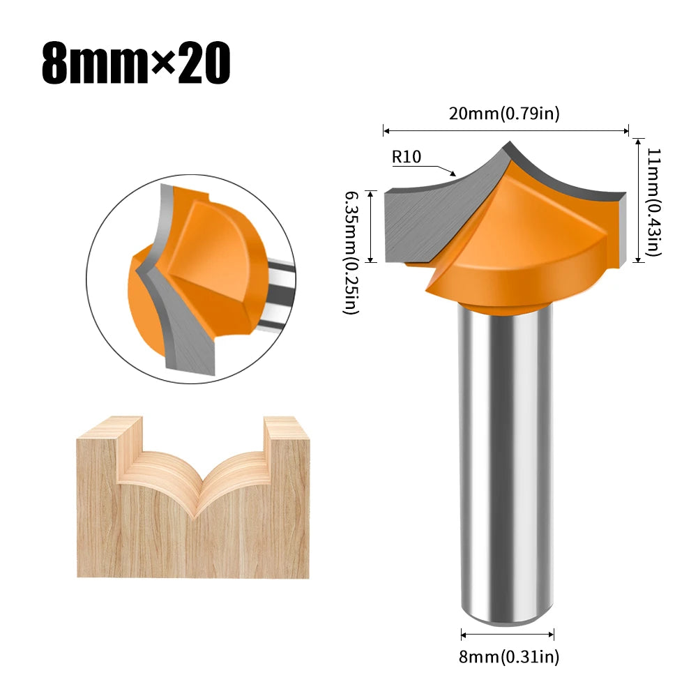 Set Fraises Gravure CNC 8 mm (1–4 pcs)