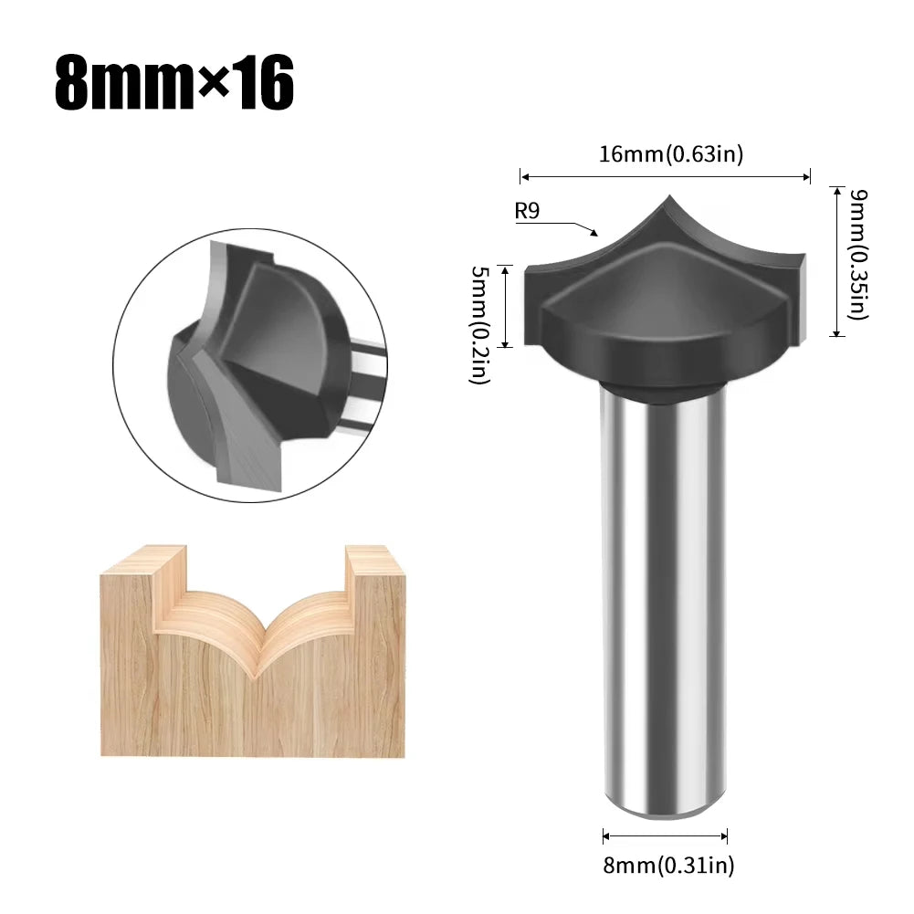 Set Fraises Gravure CNC 8 mm (1–4 pcs)