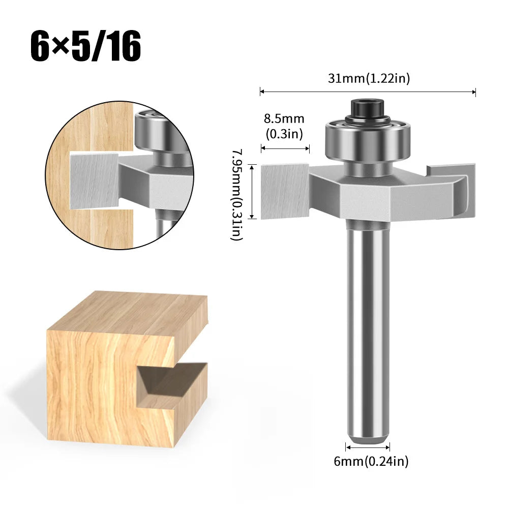 Fraise Rainure en T – Queue 6 mm / 12 mm