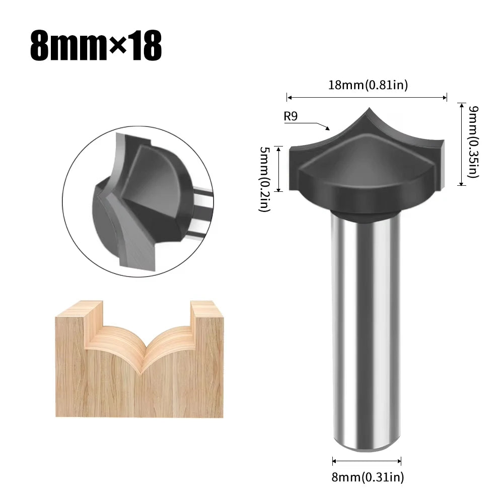 Set Fraises Gravure CNC 8 mm (1–4 pcs)