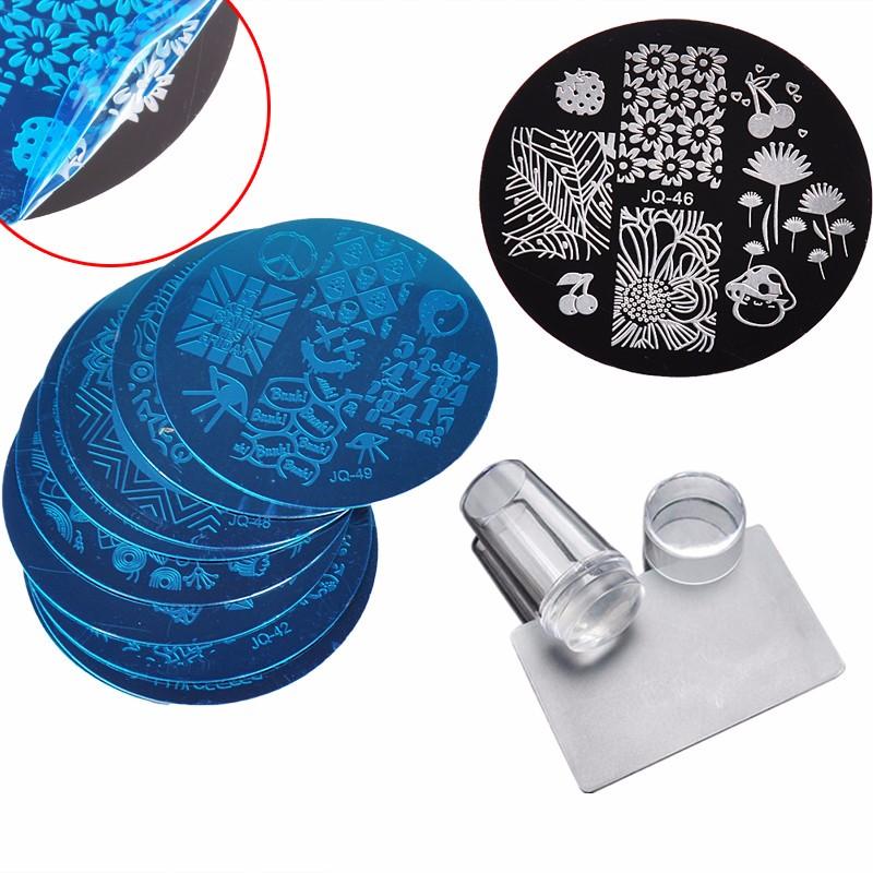 Nail Stamper + 10Pcs Nail Stencils