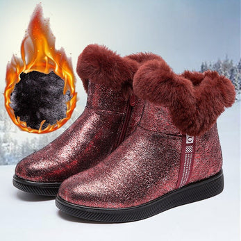 Women Fur Boots Glitters