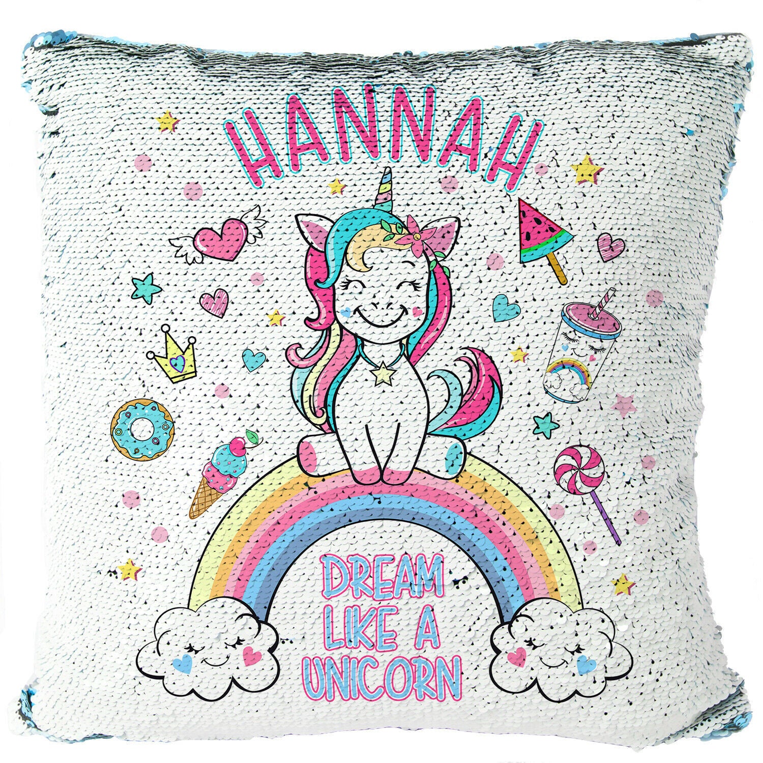 Personalised UNICORN Sequin Pillow