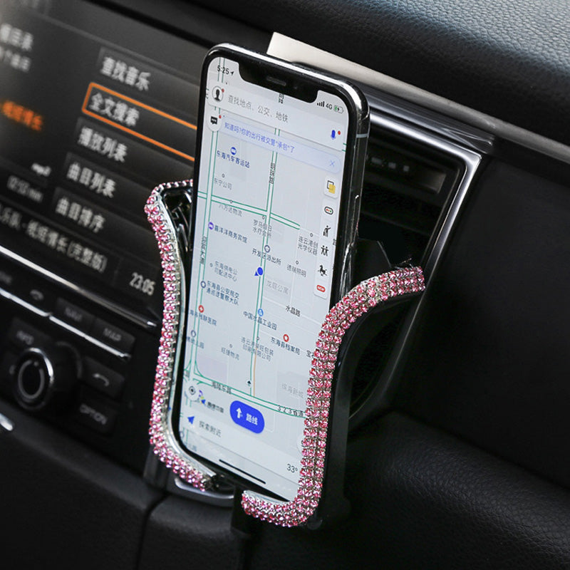 Light Crystal Car Phone Holder