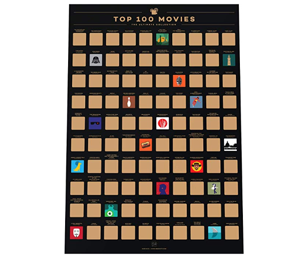 100 Essential Movies Scratch-off Poster