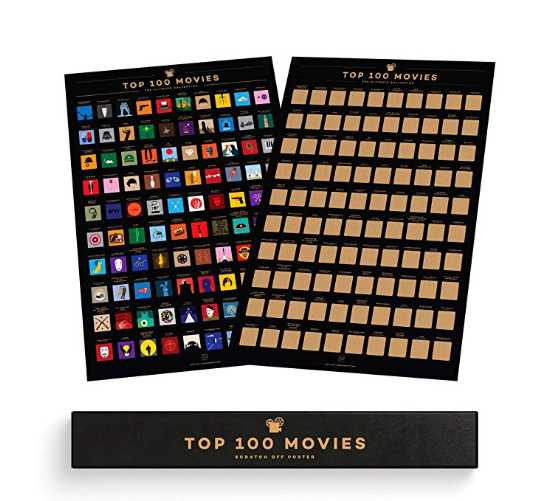 100 Essential Movies Scratch-off Poster
