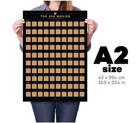 100 Essential Movies Scratch-off Poster