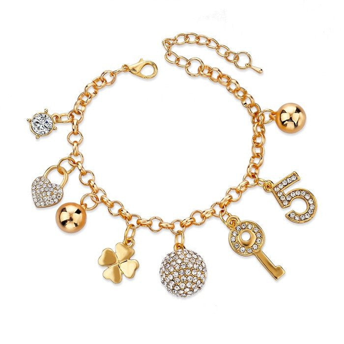 Bracelet Beetle Charms Gold