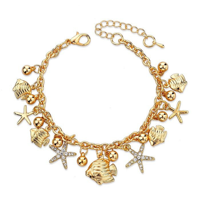 Bracelet Beetle Charms Gold