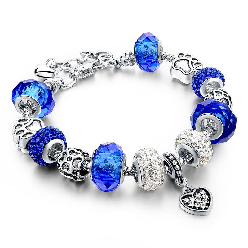 Bracelet crystal Heart Charms
