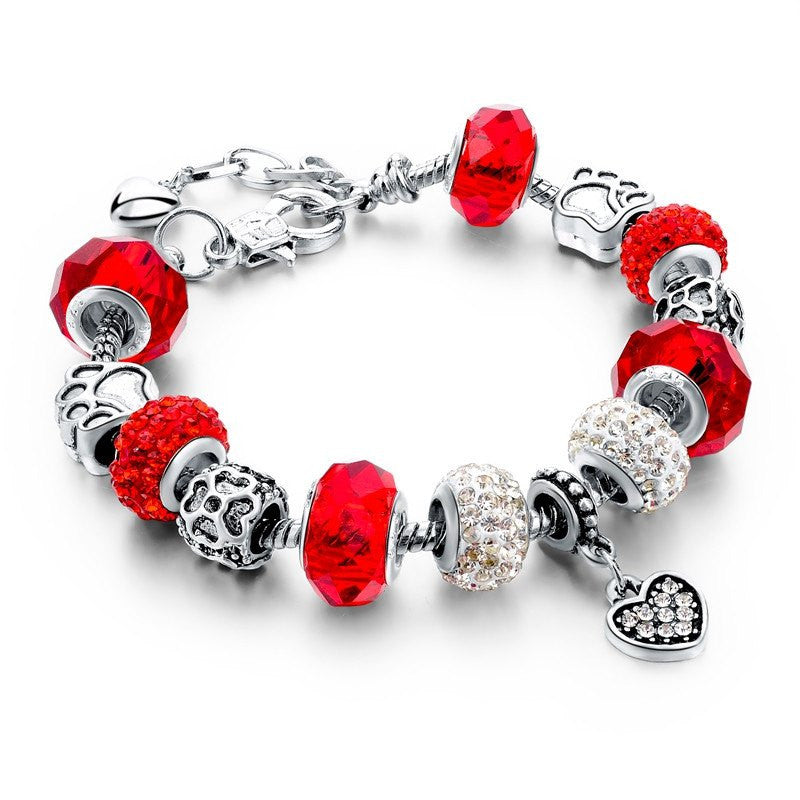 Bracelet crystal Heart Charms