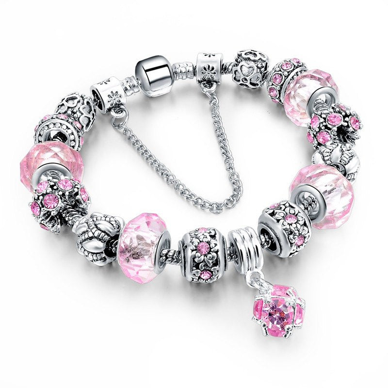 Bracelet crystal Heart Charms