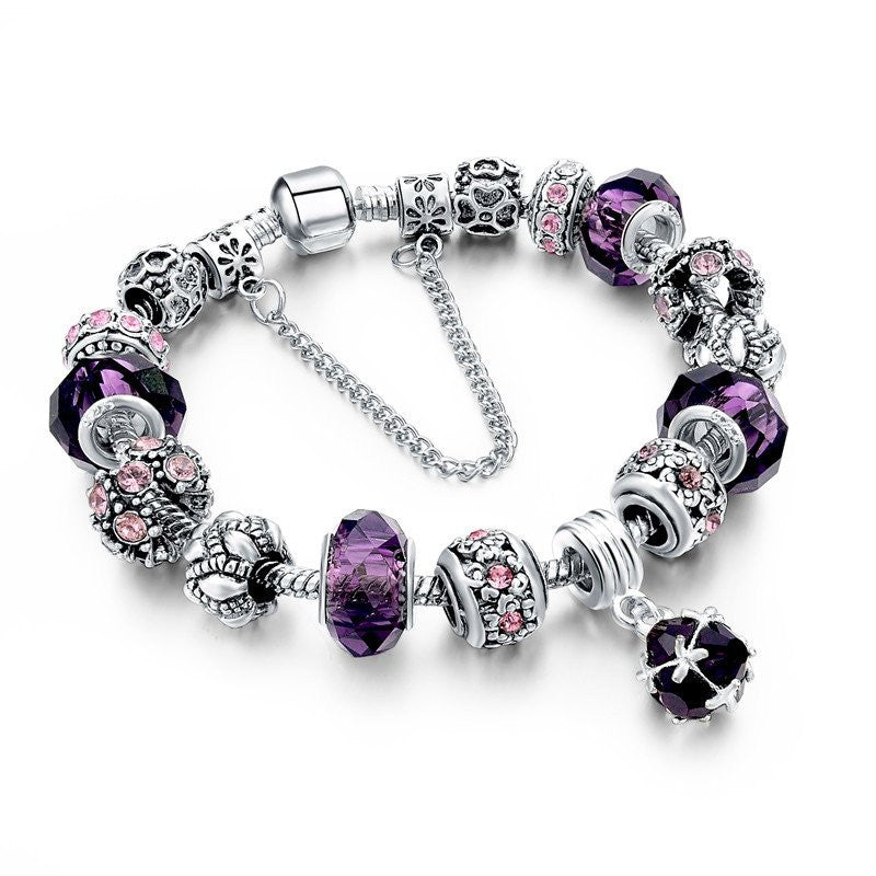 Bracelet crystal Heart Charms