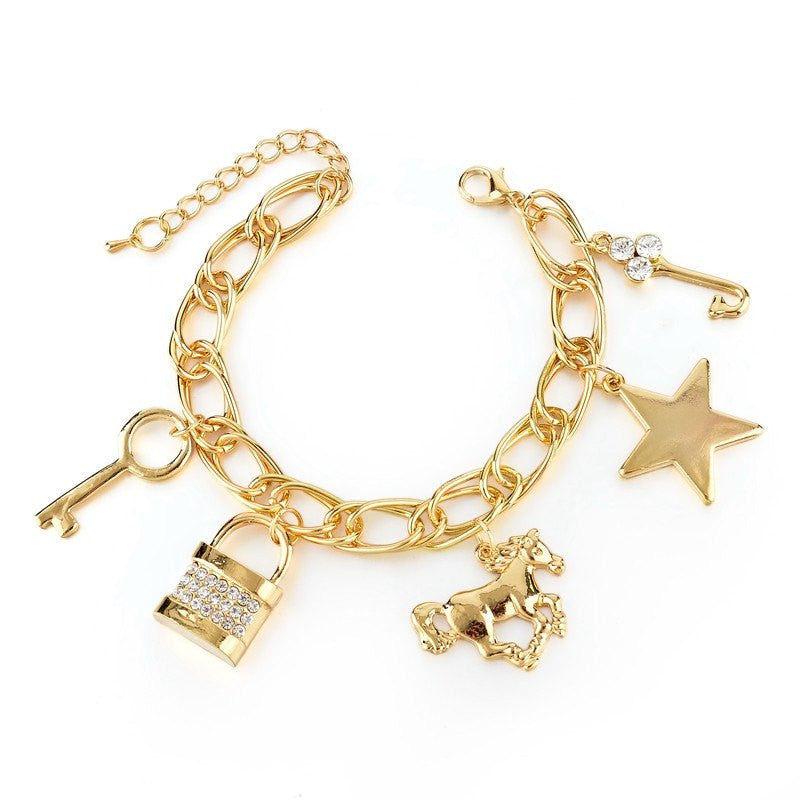 Bracelet Beetle Charms Gold