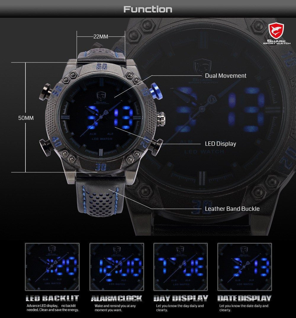 Shark Watch Blue LED