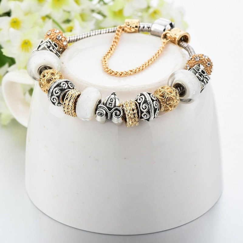 Bracelet Charm Brown Chain