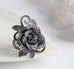 Elite Black Flower Bague