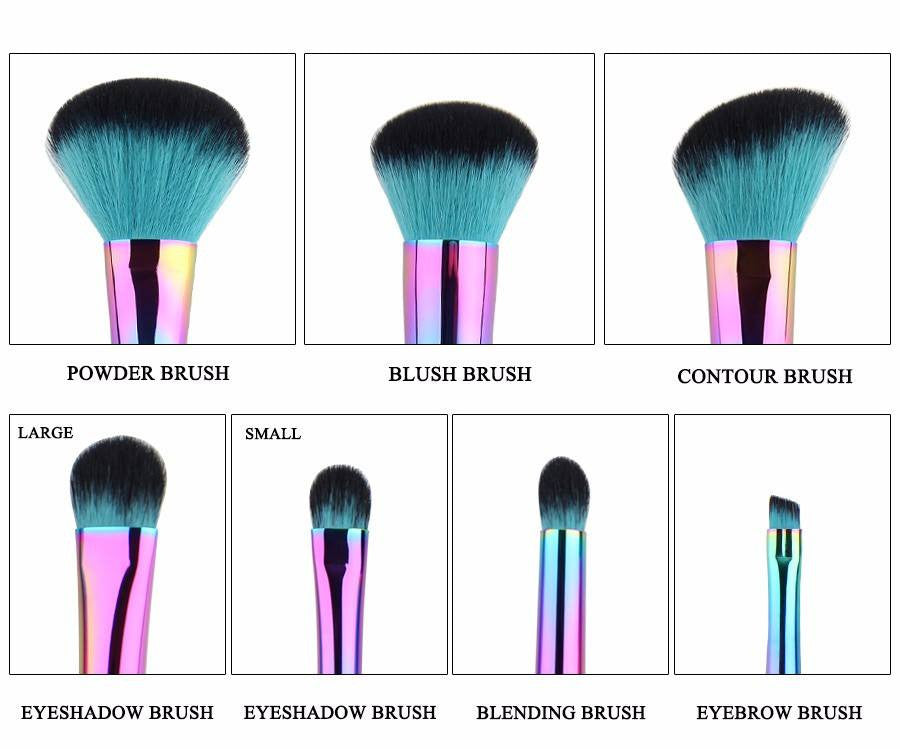 Copper 7 pcs Makeup Brush